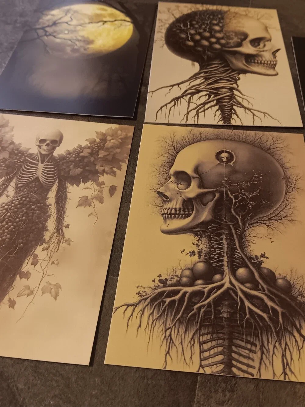 Dark Gothic Postcard Set Of 5, Academia Art Print Correspondence Notes 4x6